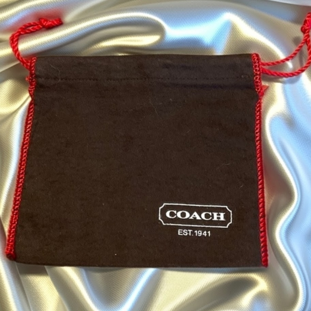 Brown Coach Jewelry Drawstring Dust Pouch